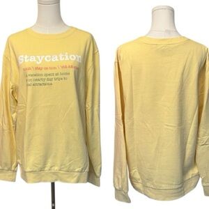 MOUNTAIN RIDGE Yellow Staycation Sweatshirt size medium